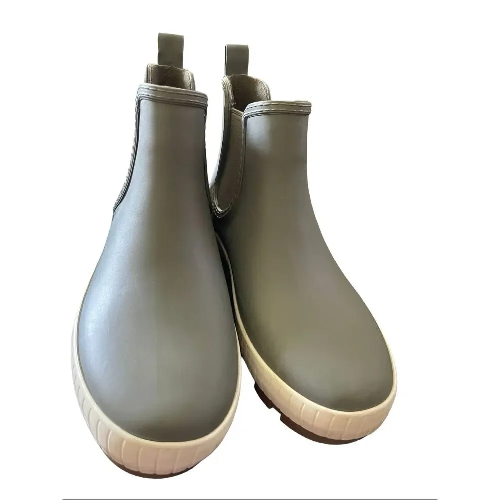 Sperry Womens Green Slip On Waterproof Torrent Chelsea Rain Boots Size 8.5
